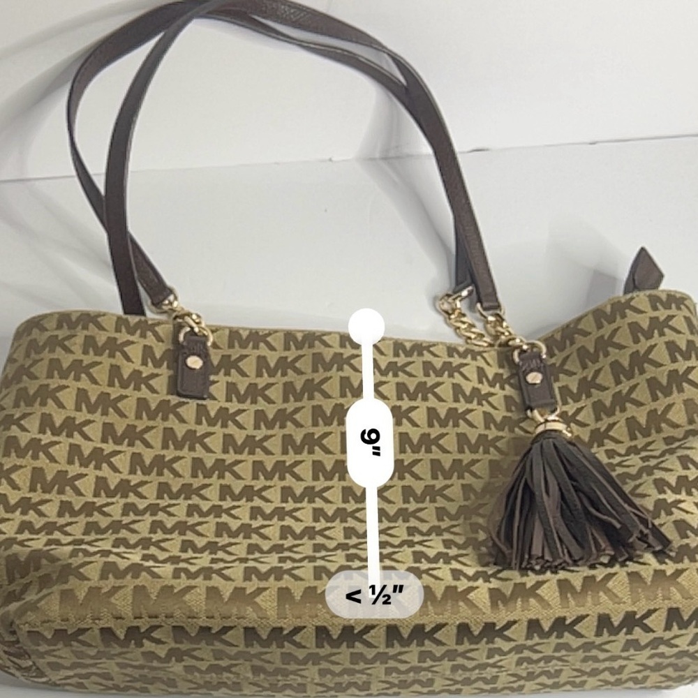 Michael Kors Jet Set Top Zip Tote in Brown with MK Logo design - Picture 5 of 14